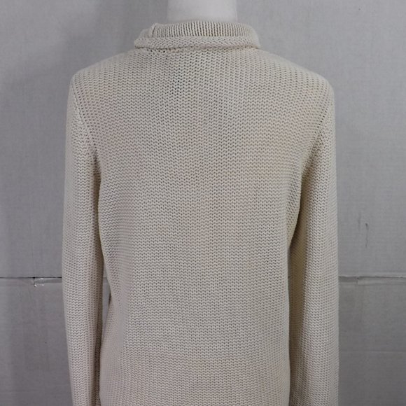 Liz Claiborne Off-White Cotton Knit Sweater M - Picture 11 of 16
